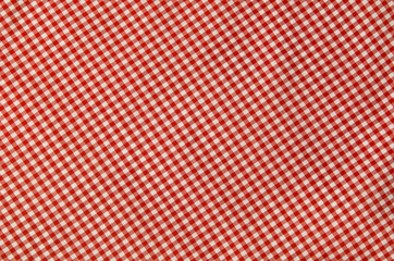 Red and white checkered tablecloth