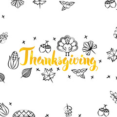 Thanksgiving Gold Greeting Postcard