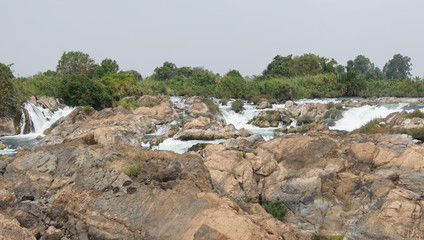 Li Phi Wasserfälle, Don Khone Island, Laos, Asien