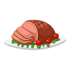 Meatloaf vector illustration.