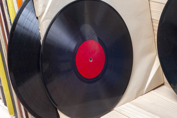 Vinyl record. Copy space for text.