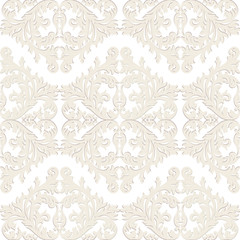 Vintage Baroque ornament pattern. Vector damask decor. Royal Victorian texture for wallpapers, textile, fabric