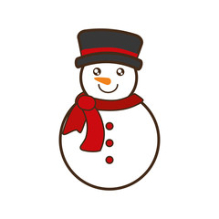 snowman christmas character isolated icon vector illustration design