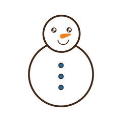 Obraz premium snowman christmas character isolated icon vector illustration design