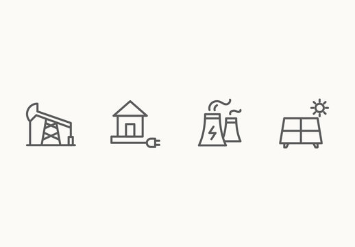 40 Minimalist Energy Icons