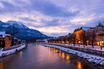 Spa resort Bad Ischl Austria at sunset