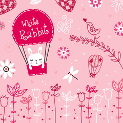 cute bunny cartoon pattern