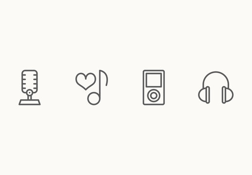 65 Minimalist Music Icons