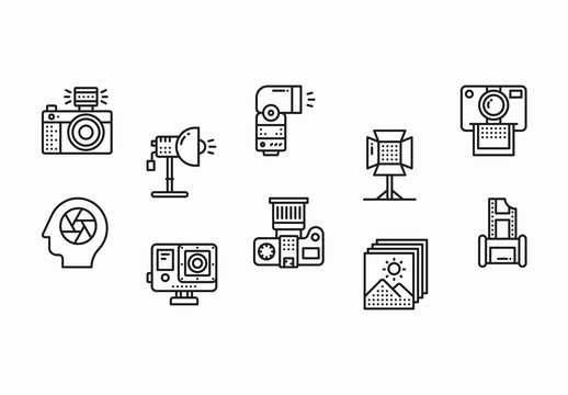 18 Black and White Photography Icons