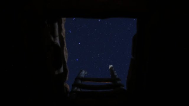 Time Lapse of Starry Night from a Kiva
