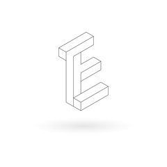 Letter isometric logo design.