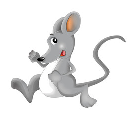 Cartoon happy and funny mouse - isolated background - illustration for children