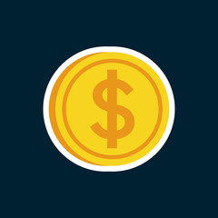money yellow coin vector illustration graphic design