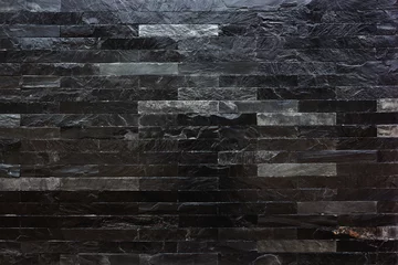 Papier Peint photo Pierres Black marble stone wall texture for background.