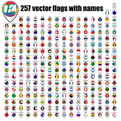 flags of the world, round icons