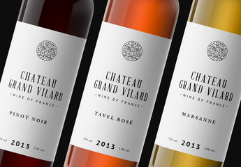 Three Bottles of Wine Mockup