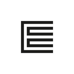Unusual geometric letter E. Architecture vector logo. Isolated monogram.