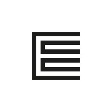 Unusual geometric letter E. Architecture vector logo. Isolated monogram.