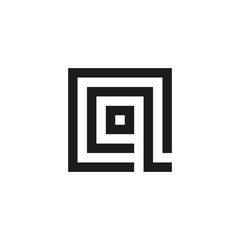 Unusual geometric letter Q. Architecture vector logo. Isolated monogram.