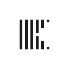 Unusual geometric letter K. Architecture vector logo. Isolated monogram.