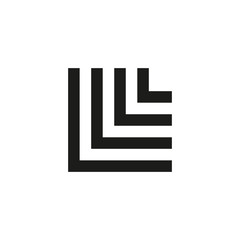 Unusual geometric letter L. Architecture vector logo. Isolated monogram.