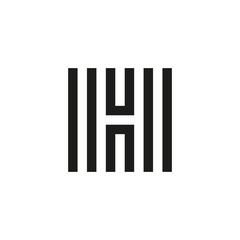 Obraz premium Unusual geometric letter H. Architecture vector logo. Isolated monogram.