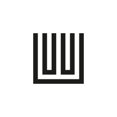Unusual geometric letter W. Architecture vector logo. Isolated monogram.