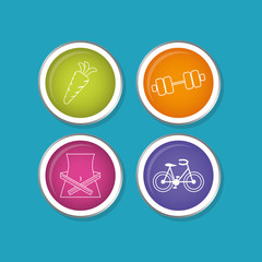 Fitness healthy food icon vector illustration graphic