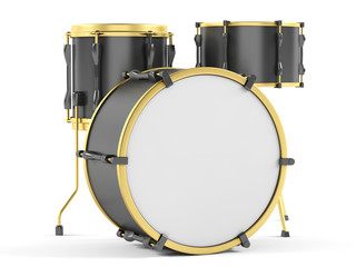 Drums on a white background. 3D illustration