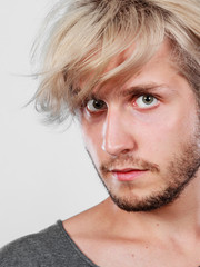 Handsome blonde man with great hairstyle