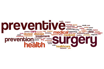 Obraz premium Preventive surgery word cloud