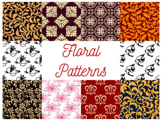 Floral stylized ornate decoration patterns