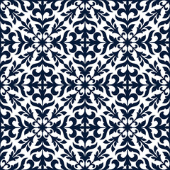 Fototapeta premium Floral stylized ornate decoration pattern tile