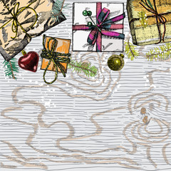 Holidays design template. Christmas and New Year mock up for invitation text. 