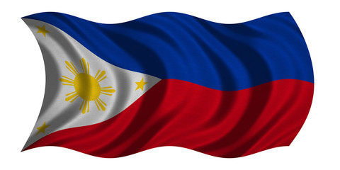 Flag of the Philippines waving, fabric texture