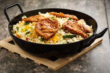 Cous cous mit Soja-Medaillons - Cous Cous with soy medaillons