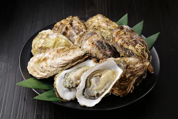 Deurstickers 生牡蠣　Oysters © Nishihama