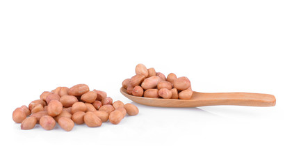 Processed peanuts isolated on white background