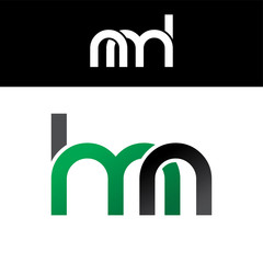 initial letter linked overlapped uppercase logo green black