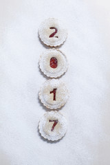 2017 Christmas and new year gingerbread cookies with honey