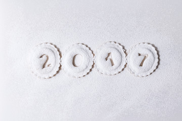 2017 Christmas and new year gingerbread cookies with honey