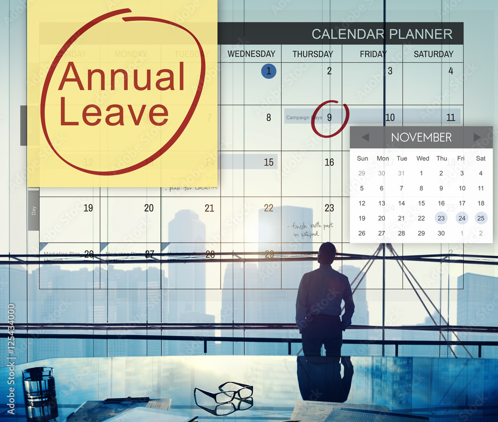 Sticker Annual Leave Schedule Planning To Do List Concept