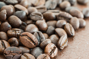 Heap of roasted coffee bean
