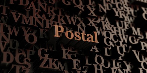 Postal - Wooden 3D rendered letters/message.  Can be used for an online banner ad or a print postcard.