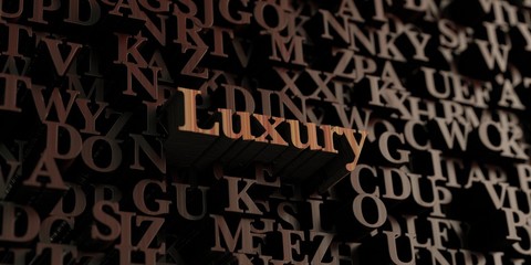 Luxury - Wooden 3D rendered letters/message.  Can be used for an online banner ad or a print postcard.