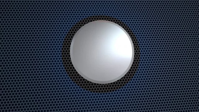 Button on background to the panel from metal.