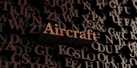 Aircraft - Wooden 3D rendered letters/message.  Can be used for an online banner ad or a print postcard.