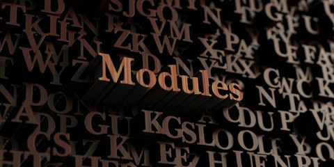 Modules - Wooden 3D rendered letters/message.  Can be used for an online banner ad or a print postcard.