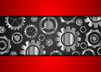Technology abstract background with metallic gears