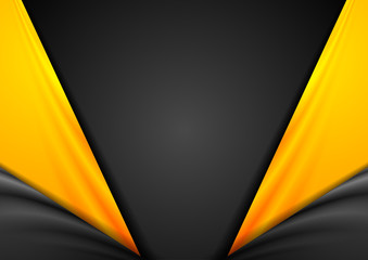 Abstract contrast black orange vector background